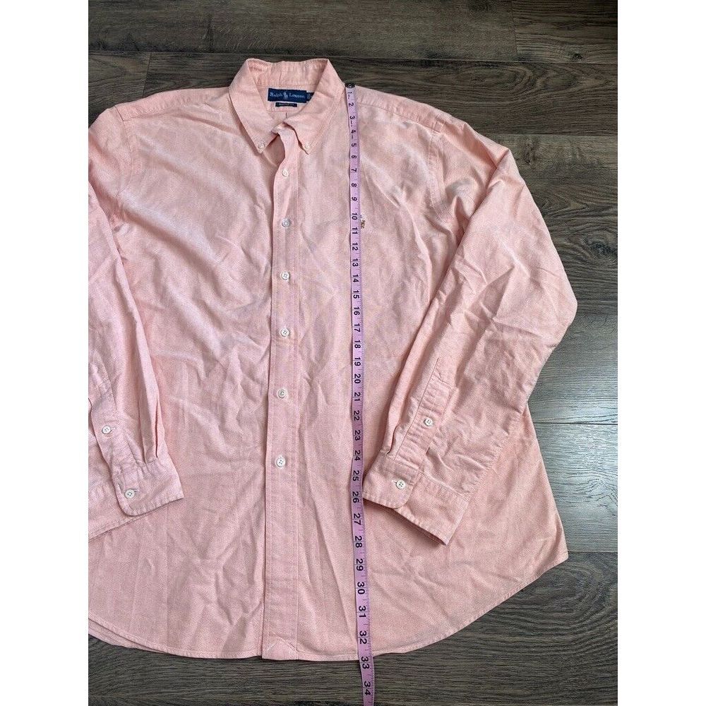 EUC Mens Ralph Lauren Orange long sleeve button up shirt custom fit size XXL - Picture 6 of 8